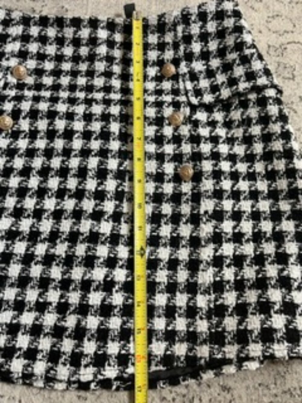 🧡3/15 Alya Black White Plaid Mini Skirt L - Picture 2 of 8